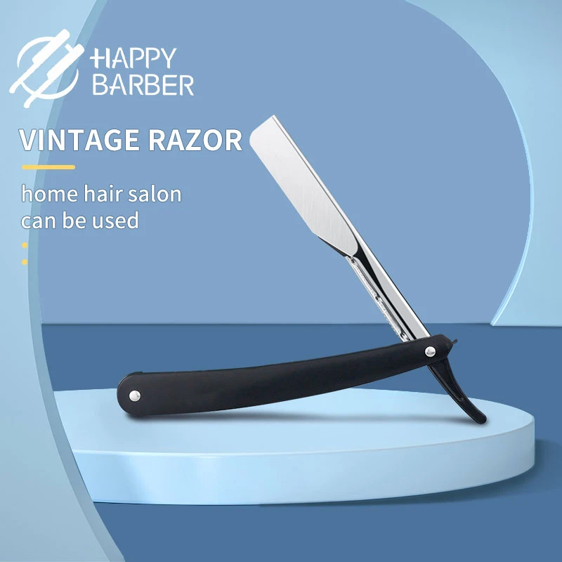 

Happy Barber Razor Stainless Steel Folding Shaving Knives Professional Hairdressing Tool Manual Hair Trimmer Shaver For Man