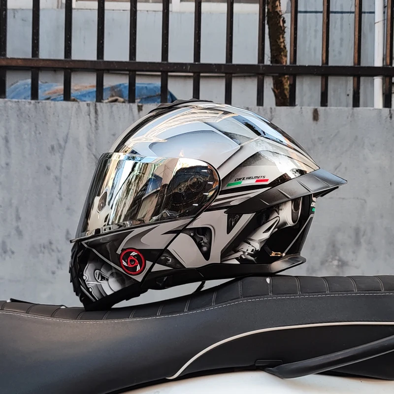 

Orz capacete masculino moto helmet ears iron man capacete casco talla s Mainland China Helmets Unisex Flip Up Helmet Dot Abs