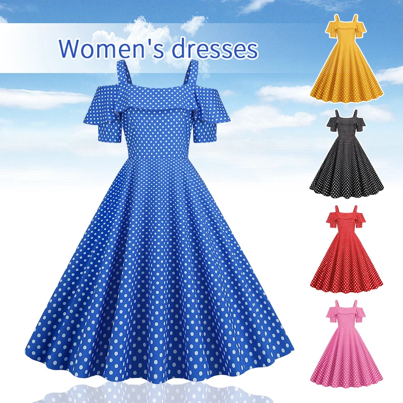 New Women Retro 50 60s Dresses Polka Dot Printed Vintage Dress Summer Robe Swing Rockabilly Evening Party Cocktail Lady Clothes
New Women Retro 50 60s Dresses Polka Dot Printed Vintage Dress Summer Robe Swing Rockabilly Evening Party Cocktail Lady Clothes