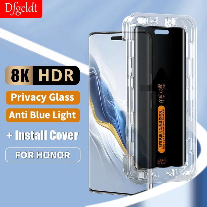 

3D One-click Installation Privacy Screen Protector For Honor Magic 6 5 4 Ultimate X40 X50 Pro X9b X9a Full Curved Tempered Glass