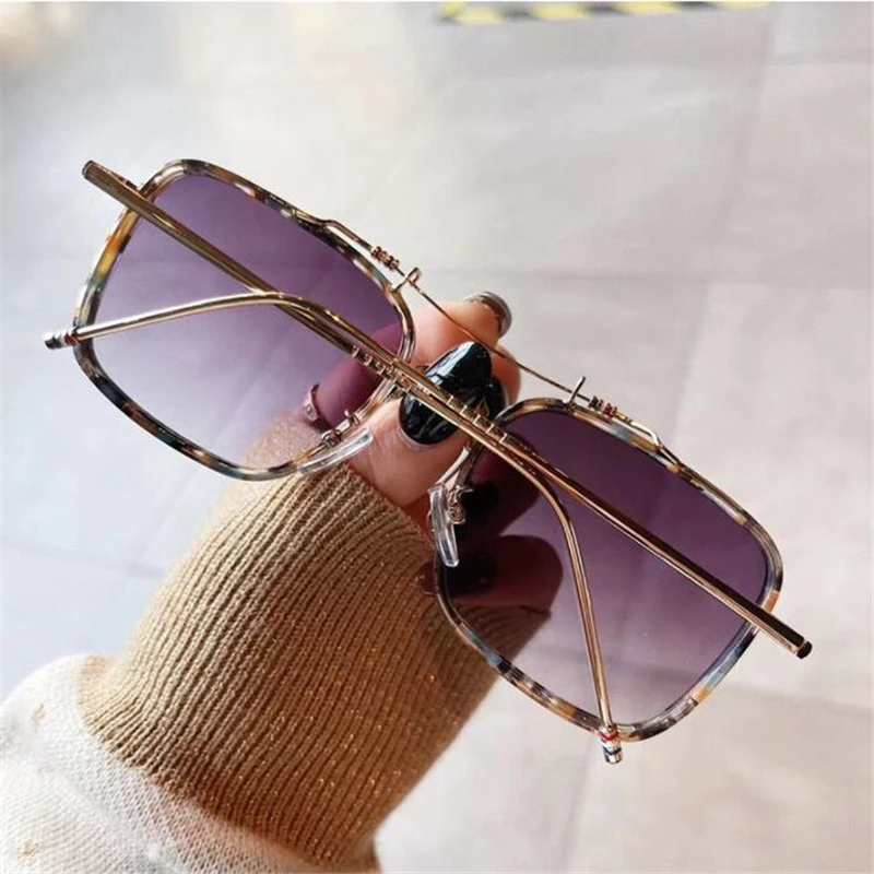 

KAPELUS Fashionable metal glasses flat lens Retro anti-blue light mirror outdoor sunglasses