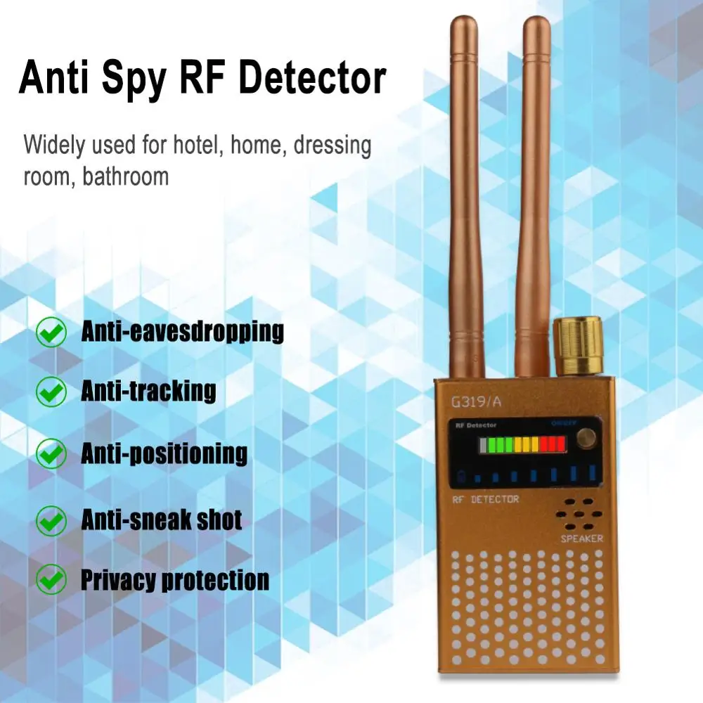 

G319A Multi-function Anti-Spy Detector Bug Mini Hidden Camera IR GSM Audio Finder GPS Signal RF Locator Tracker Wireless Detect