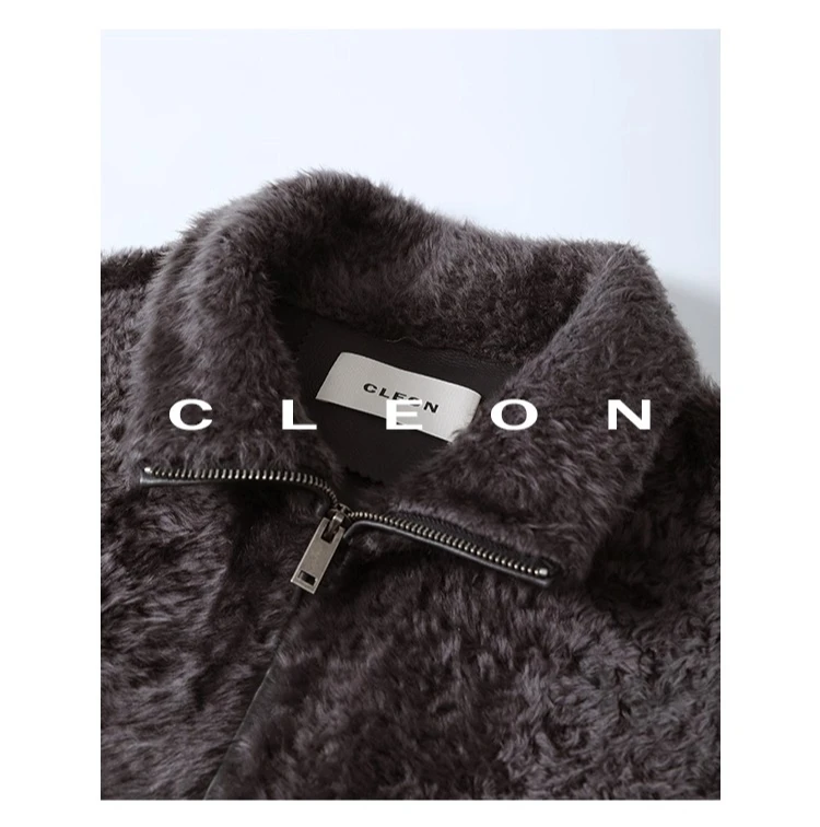 High-end Luxury Lacon Lamb Fur Cropped Winter Jackets for Women 2025 Simple Stand Collar Genuine Leather Real Fur Shearling Coat High-end Luxury Lacon Lamb Fur Cropped Winter Jackets for Women 2025 Simple Stand Collar Genuine Leather Real Fur Shearling Coat