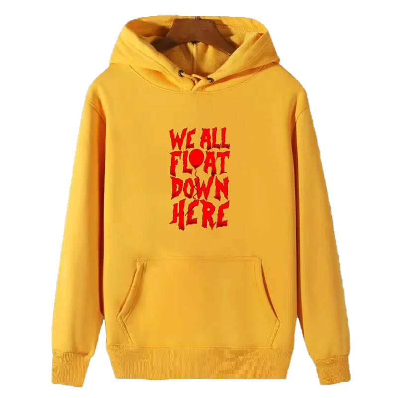 

All Float Down Here Slogan Penny Wise Classic Graphic Hooded Shirt Winter Thick Sweater Hoodie Hooded Shirt Men's Sportswear