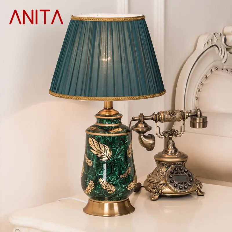 ANITA Modern Green Ceramic Table Lamp LED Chinese Creative Luxury Bedside Desk Light For Home Living Room Bedroom Decor
ANITA Modern Green Ceramic Table Lamp LED Chinese Creative Luxury Bedside Desk Light For Home Living Room Bedroom Decor