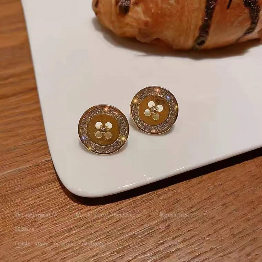 Fashion Korean Stud Earrings For Women Vintage Pearl Dangle Drop Gold