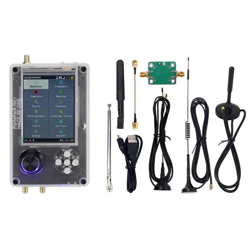 1Mhz-6Ghz SDR Black Radio Receiver Assemble For Hackrf One + Portapack H2 With 3.2Inch TFT Screen Antenna
1Mhz-6Ghz SDR Black Radio Receiver Assemble For Hackrf One + Portapack H2 With 3.2Inch TFT Screen Antenna