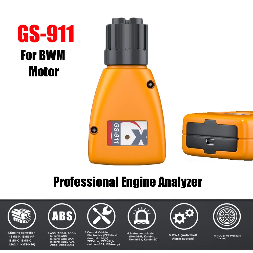GS-911 V1006.3 for BMW Motorcycle GS911 Emergency Diagnostic Tool Professional Engine Analyzer Code Reader Scanner
GS-911 V1006.3 for BMW Motorcycle GS911 Emergency Diagnostic Tool Professional Engine Analyzer Code Reader Scanner