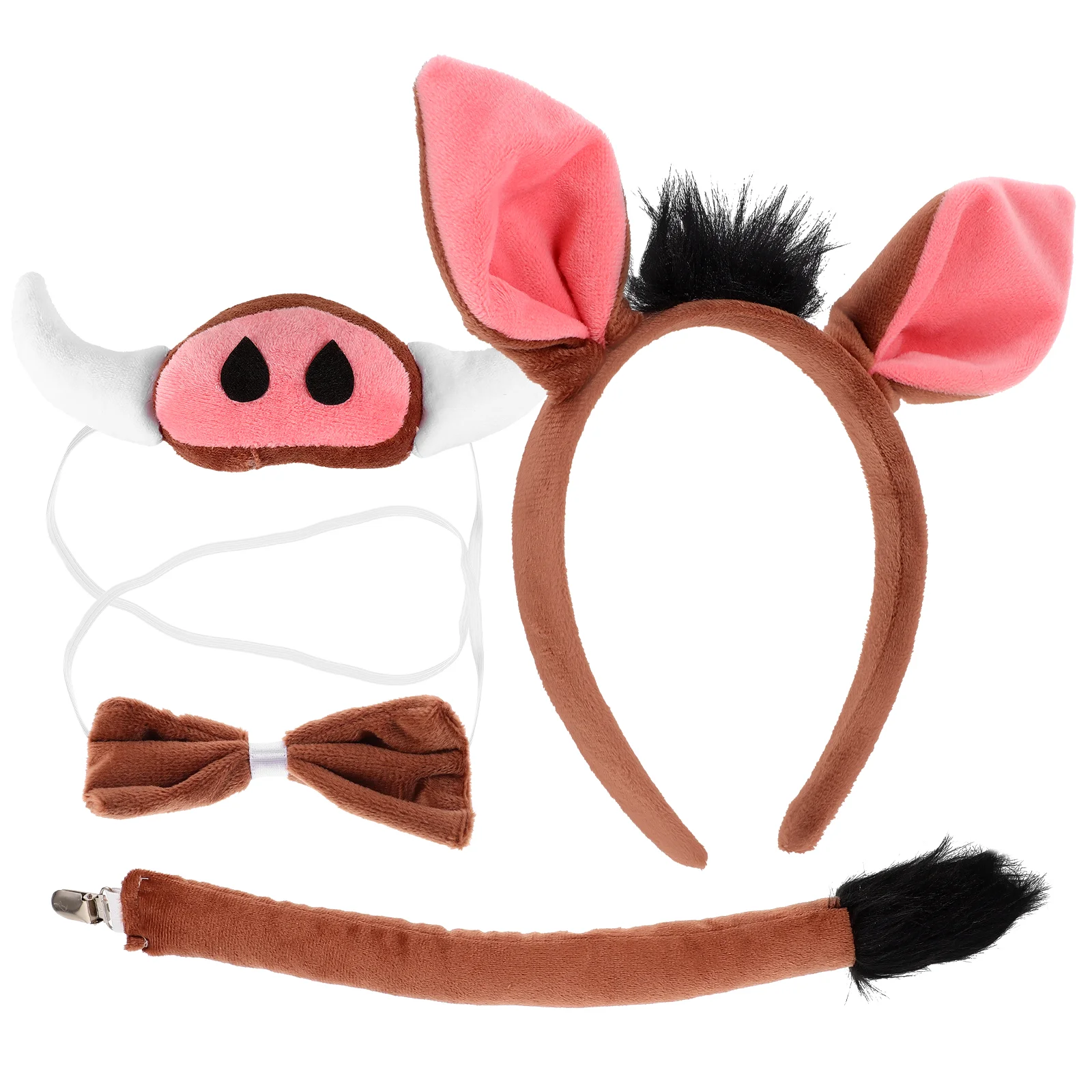 Cosplay Warthog Headband Costume Pig Ear Headband Animal Tail Fake Nose Bowtie universal Party Stage Performance Prop Child
Cosplay Warthog Headband Costume Pig Ear Headband Animal Tail Fake Nose Bowtie universal Party Stage Performance Prop Child