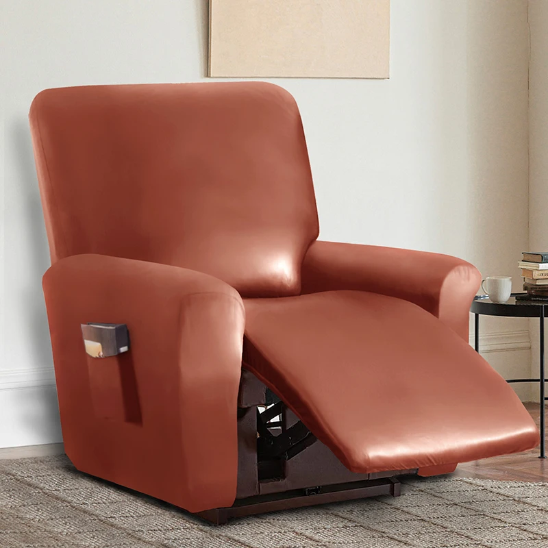 Housse de fauteuil inclinable en PU étanche, couleur unie, pour fauteuil Relax, garçon, 1 siège, pour salon Housse de fauteuil inclinable en PU étanche, couleur unie, pour fauteuil Relax, garçon, 1 siège, pour salon