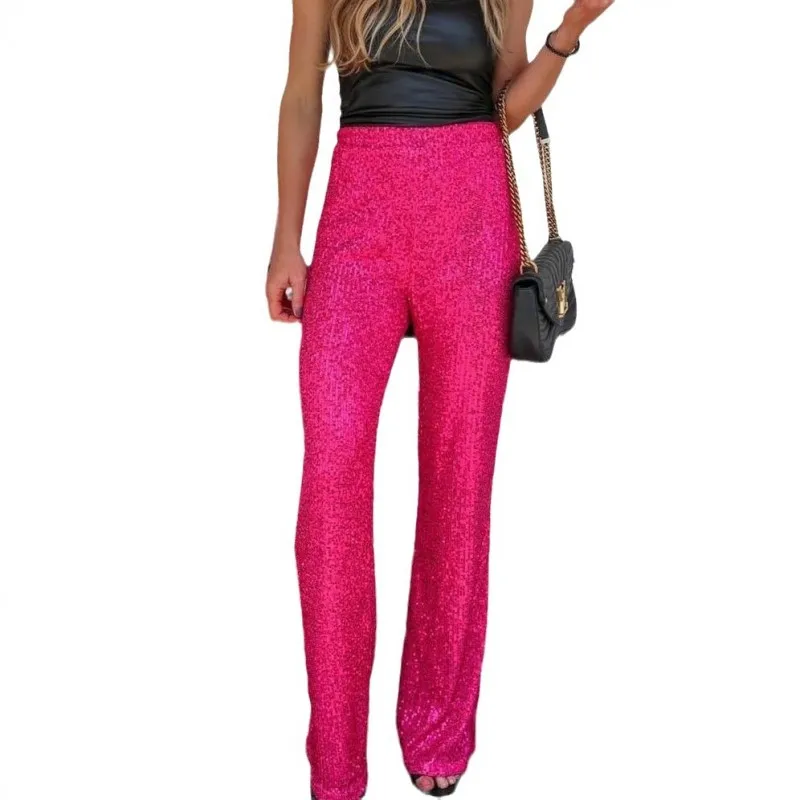 Silver Sequin Female Trousers Fashion High Street Solid Color High Waist New Sparkle Straight Legg Leisure Series Casual Pary
Silver Sequin Female Trousers Fashion High Street Solid Color High Waist New Sparkle Straight Legg Leisure Series Casual Pary