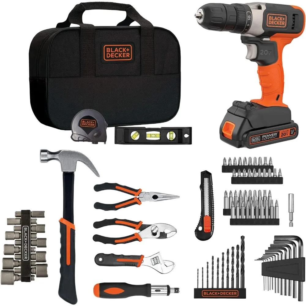 by BLACK+DECKER Home Tool Kit with 20V MAX Drill/Driver, 83-Piece (BDPK70284C1AEV)
by BLACK+DECKER Home Tool Kit with 20V MAX Drill/Driver, 83-Piece (BDPK70284C1AEV)
