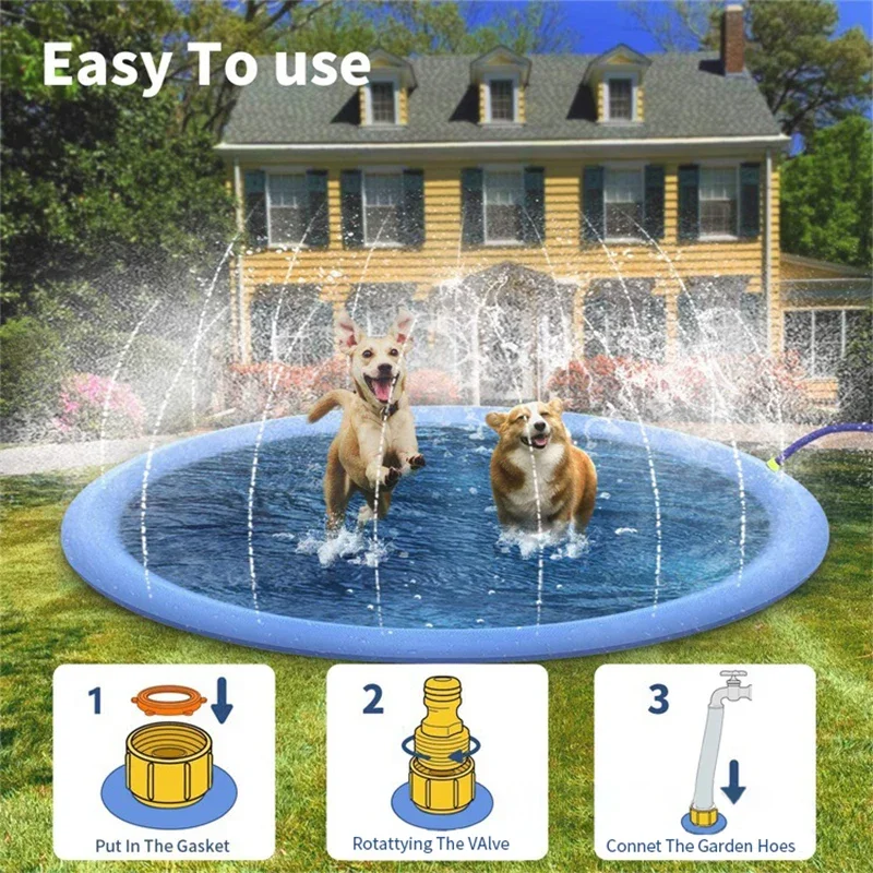 1PC New Pet sprinkler pad dog supplies interactive play with kids creative bathtub for dog inflatable water spray swimming pool
1PC New Pet sprinkler pad dog supplies interactive play with kids creative bathtub for dog inflatable water spray swimming pool