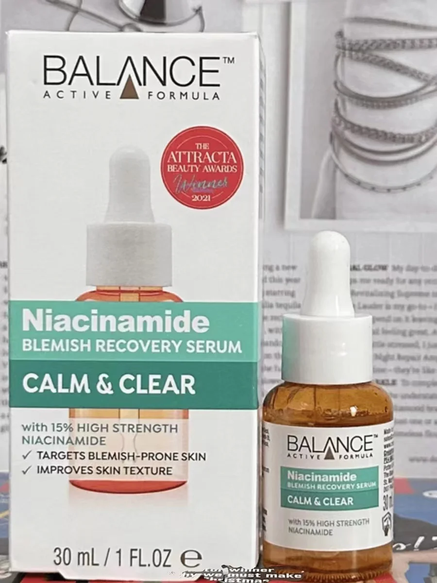 

UK BALANCE 15% Niacinamide Serums 30ml Whiten Facial Skincare Soothing Antioxidant Oil Control Pore Shrinkage Reduce Acne Marks