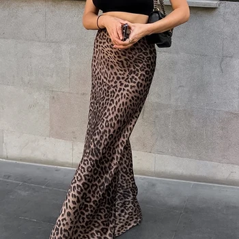 TRAF: A Skirts Guide to Elevate Your Summer Wardrobe 9 OOTN Vintage Leopard Print Trumpet Skirts Female 2024 Street Chic High Waist Long Skirt Autumn Office Slim Zipper Skirts Women