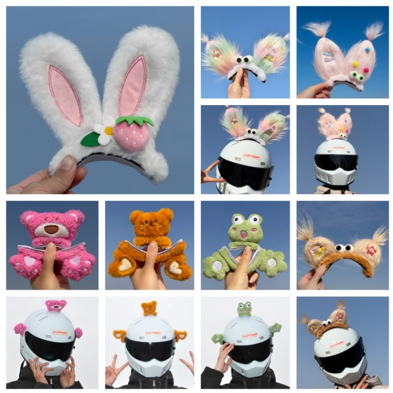 Motorcycle Helmet Plush Headgear Cute Rabbit Frog Clown Doll Accessories Can Be Freely Pasted and Matched
Motorcycle Helmet Plush Headgear Cute Rabbit Frog Clown Doll Accessories Can Be Freely Pasted and Matched