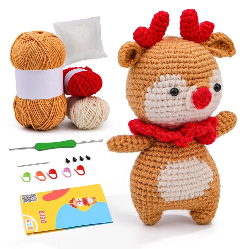 

Beginner Crochet Kit Crochet Animal Kit With Instruction Tutorials And Video Tutorials Peasy Yarn, Hook Needles