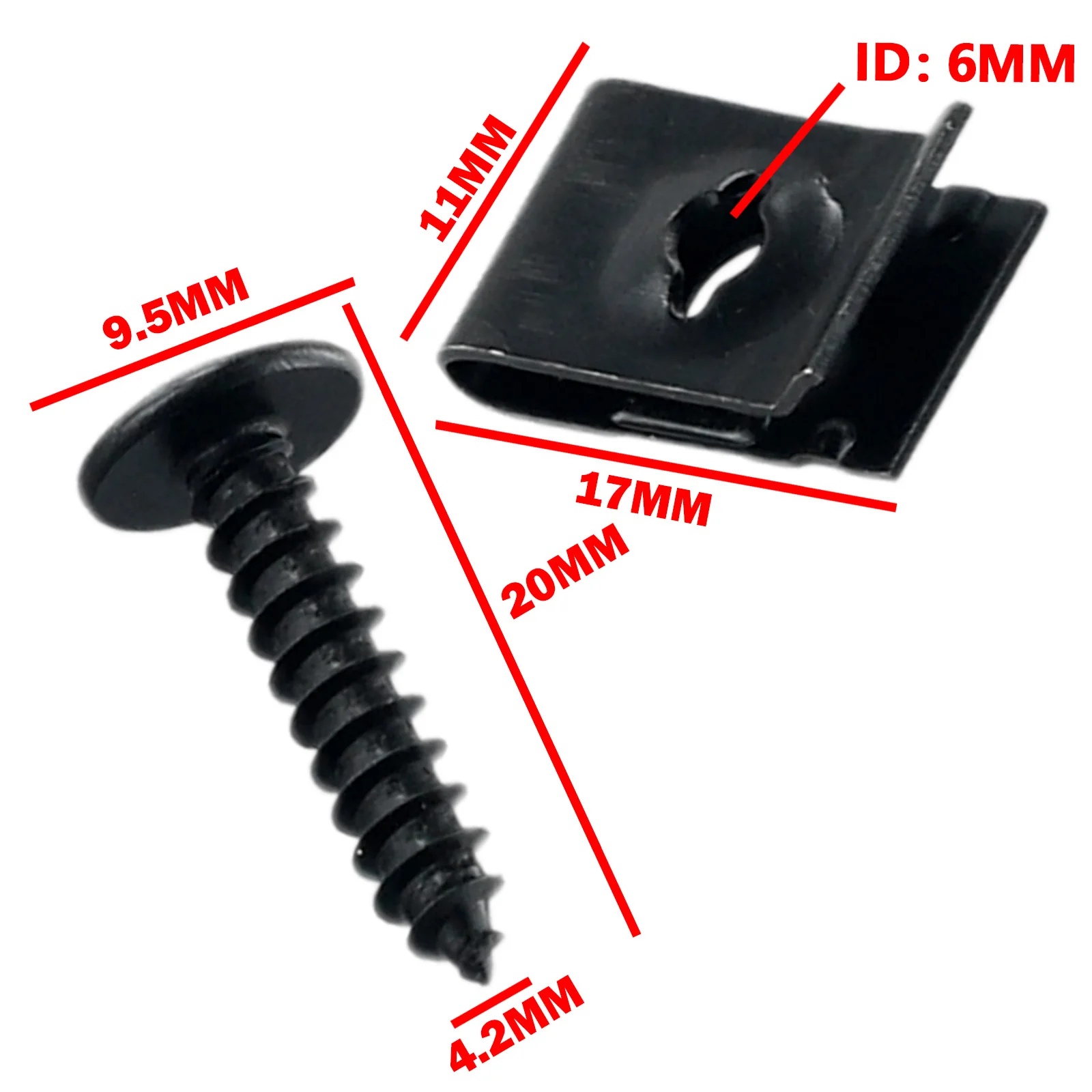 Screws U-type Clips U-type Clips Black Car Bumper Fender Trim Metal Panel Fasteners Parts Replacement 20Set New
Screws U-type Clips U-type Clips Black Car Bumper Fender Trim Metal Panel Fasteners Parts Replacement 20Set New