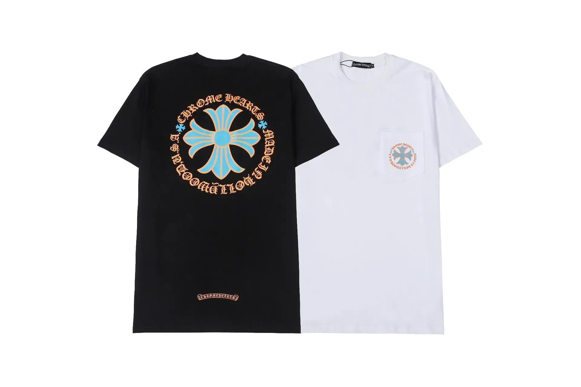 

Fashion New Chrome Hearts Horseshoe Sanskrit Green Cross Sanskrit Short sleeved T-shirt Luxury