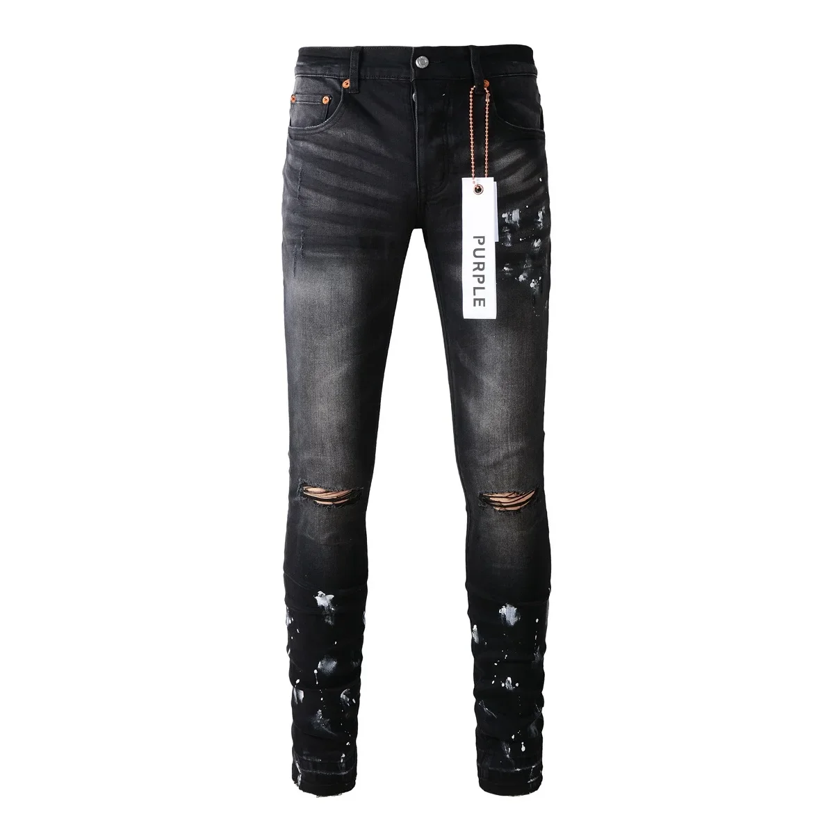 

Фиолетовые брендовые джинсы, модные, высококачественные, черные, с рисунком, старые, низкие выпуклые облегающие брюки, размер 28-40