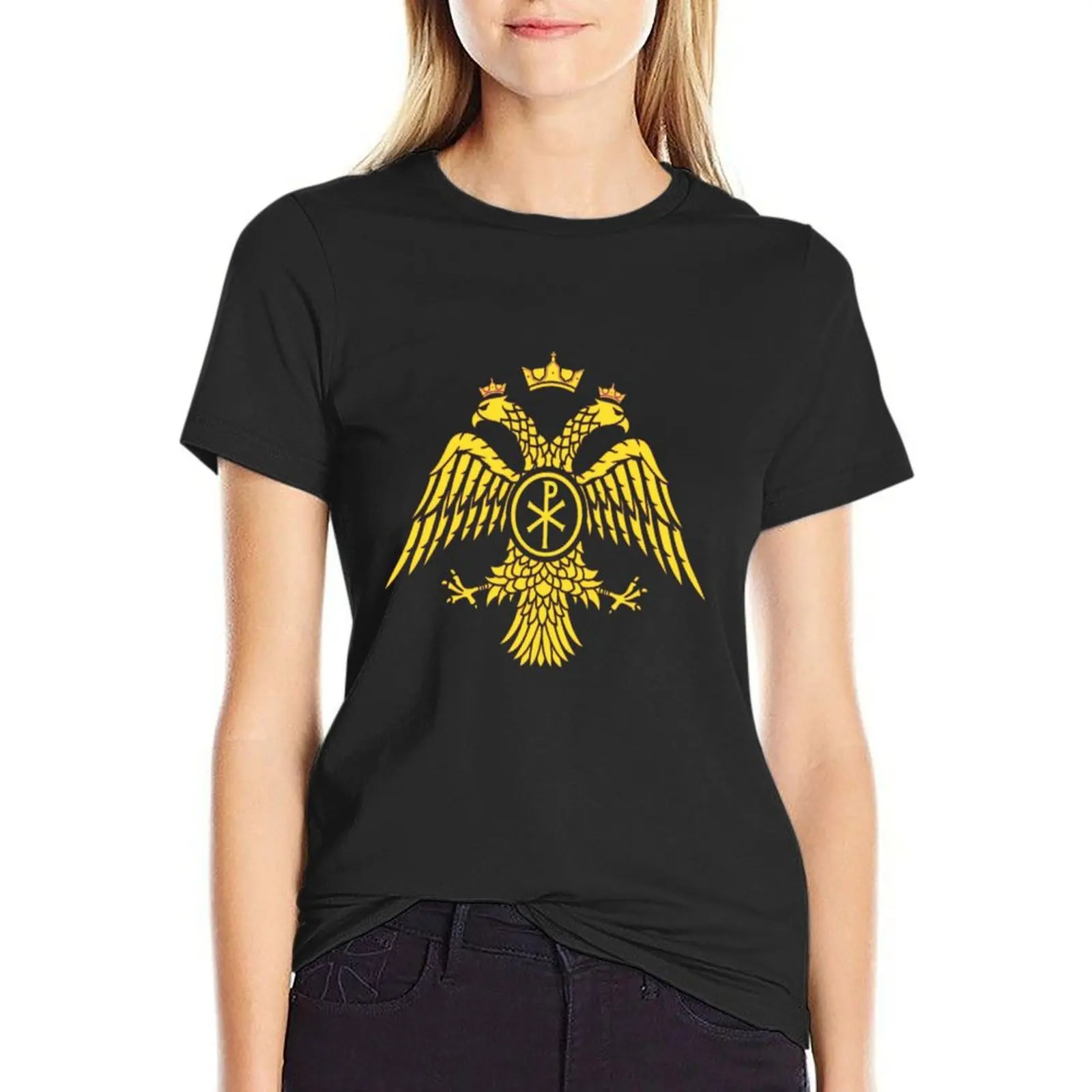 

Bestselling Byzantine Eagle Symbol Flag T-shirt funny aesthetic clothes Summer Women's clothing