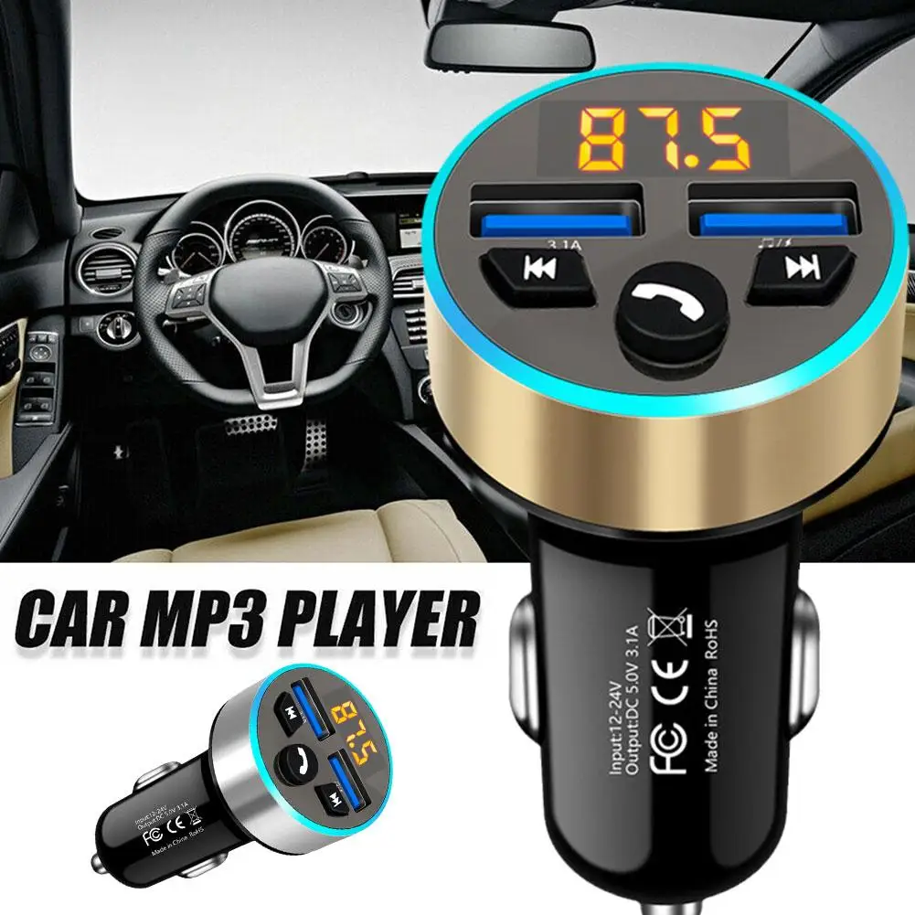 

FM Transmitter Stereo Car MP3 Player 3.1A Fast Charging Car FM Charger USB Kit Modulator Bluetooth Handsfree 5.0 Dual G3Z2