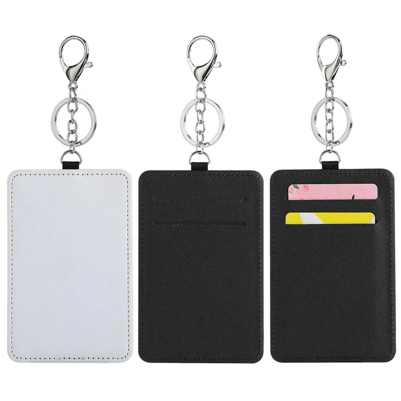 

2Pcs/Set Sublimation Blanks PU Leather Suitcase Label Luggage Tags Card Bag Holder with KeyChain Tag Handbag Pendant