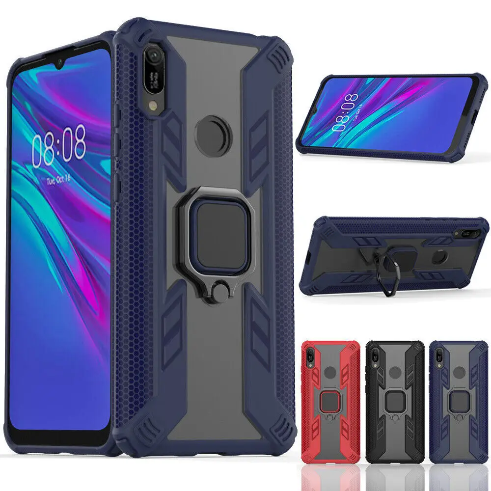 

For Huawei Y6 Pro 2019/Y6s/Honor 8A Dual Layer Magnetic Ring Stand Holder Armor Case Shockproof Protective Kickstand Cover