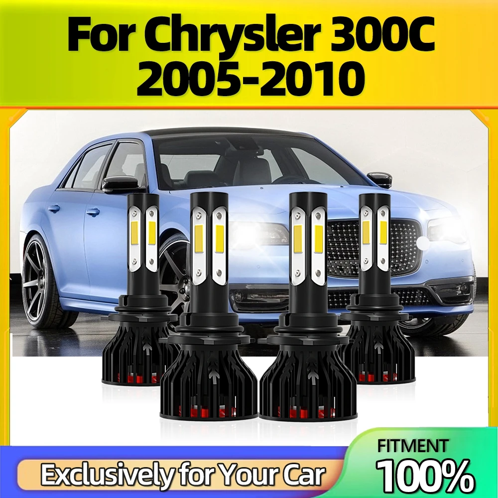 

KINGSOFE 4x Canbus 9005 9006 25000LM 110W 12V Headlight Bulbs White IP68 High&Low Beam Plug-N-Play For Chrysler 300C 2005-2010