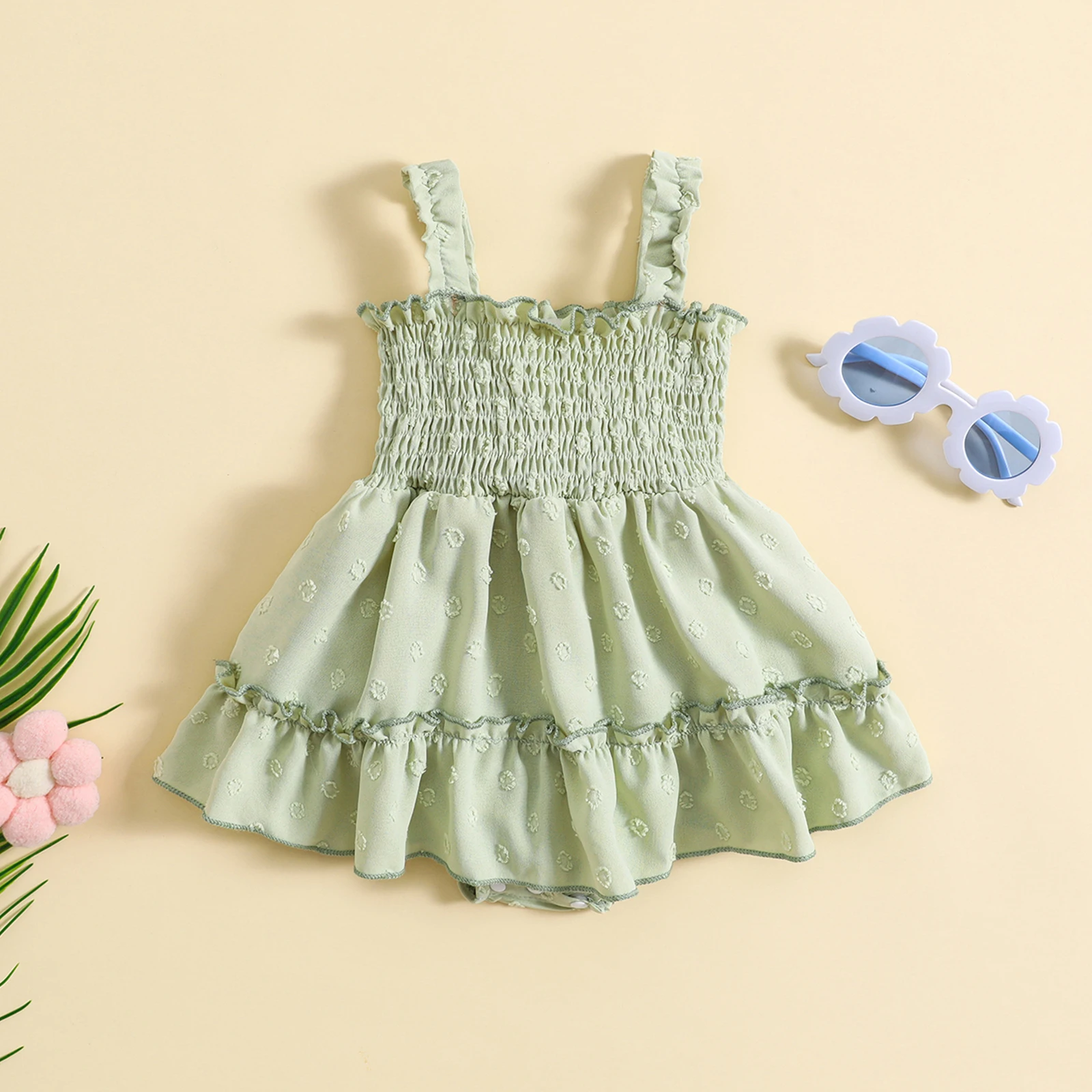 Baby Girls Sleeveless Jumpsuit Swiss Dot Ruched Spaghetti Strap Dress for Toddler Newborn 2023 Summer New Casual Short Rompers
Baby Girls Sleeveless Jumpsuit Swiss Dot Ruched Spaghetti Strap Dress for Toddler Newborn 2023 Summer New Casual Short Rompers