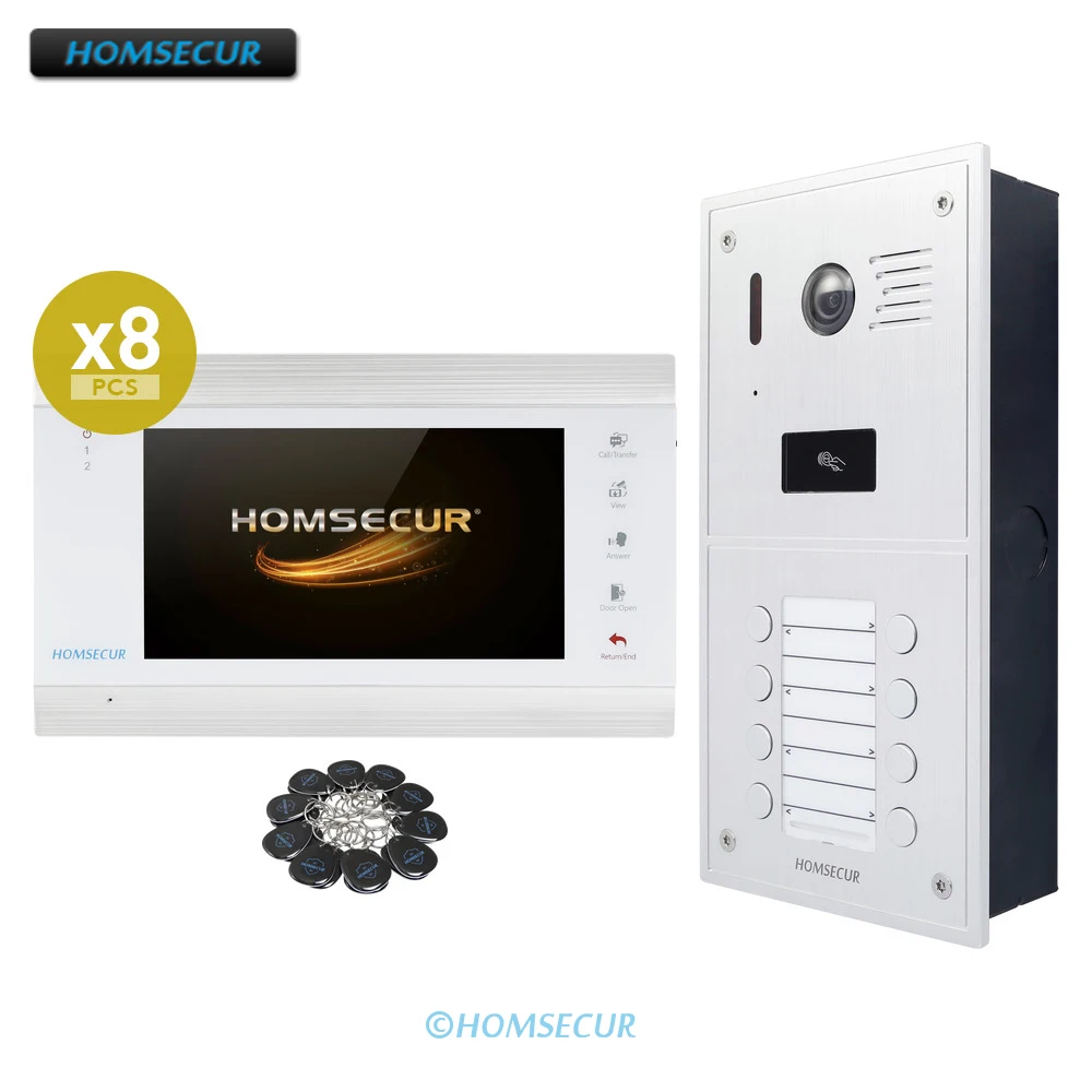 HOMSECUR 4 Wire 7" Video Doorbell Intercom System Auto Recording with HD Doorbell Camera IP65 RFID Access for 8 Families/Flats
HOMSECUR 4 Wire 7" Video Doorbell Intercom System Auto Recording with HD Doorbell Camera IP65 RFID Access for 8 Families/Flats