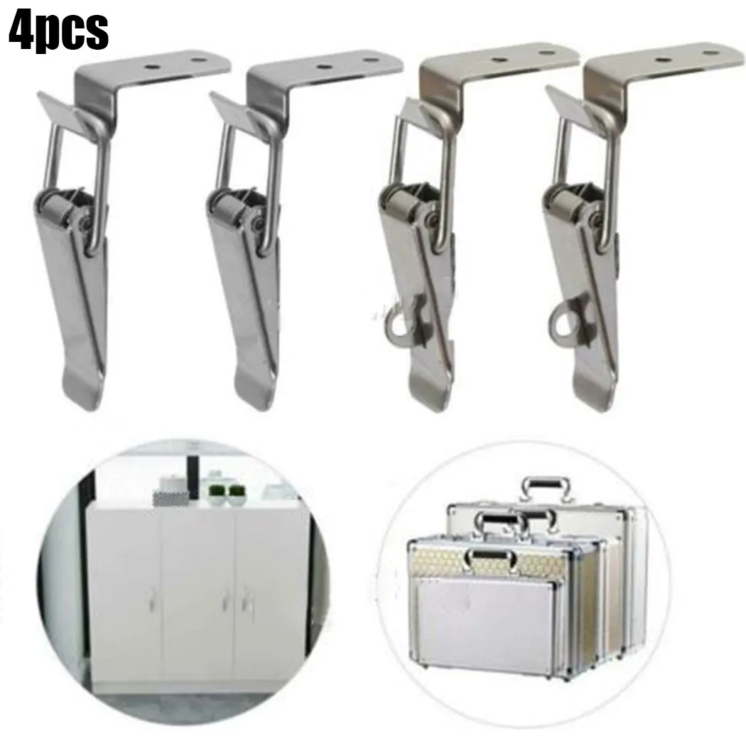 4pc 90° Stainless Steel Spring Loaded Draw Toggle Latch Tension Locks Clamp Clip Set Widely Used Home Office Hardware
4pc 90° Stainless Steel Spring Loaded Draw Toggle Latch Tension Locks Clamp Clip Set Widely Used Home Office Hardware