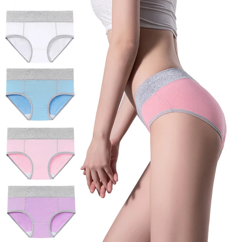 

Women's Plus Size 5XL Panties, Sexy Lingeries Cotton High Waist Underpants Solid Panty Intimates, Comfortable Briefs for Girls