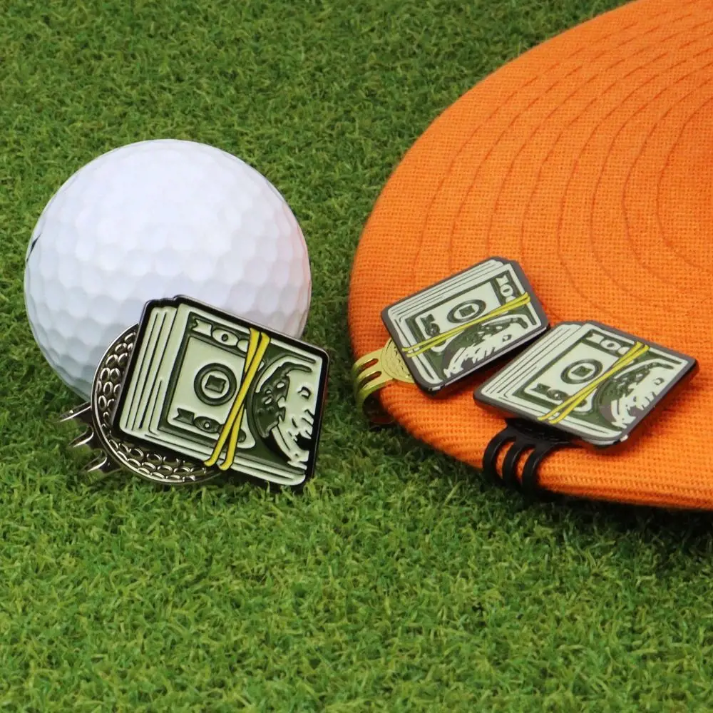 

Golf Ball Mark with Magnetic Golf Hat Clip Marker US Dollar Golf Marker Training Aids For Boys Girl Kids Golfer Gift