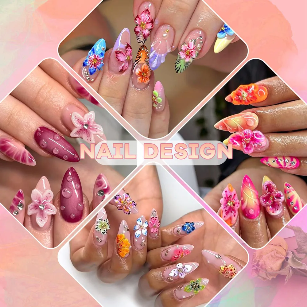 100pcs Mixed Jelly hibiscus&Leopard Lily Flower nail charms 3D Resin Peach blossom five petal flower design DIY Spring nail deco 32 Sa518eb76dc0c413bbdf90feb15bb2783A