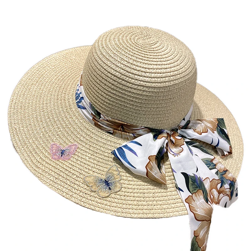 New Wide Brim Butterfly Embroidery Playa Ribbon Straw Hat Women'S Summer Outdoor Sunscreen Hat Beach Sombreros Holiday Sun Hats
New Wide Brim Butterfly Embroidery Playa Ribbon Straw Hat Women'S Summer Outdoor Sunscreen Hat Beach Sombreros Holiday Sun Hats