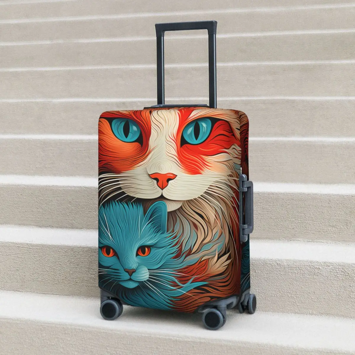 

Cute Cat Suitcase Cover Animals Strectch Business Protection Luggage Case Vacation