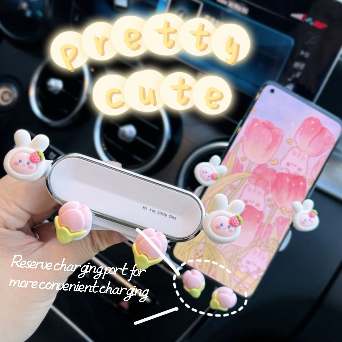 

Kawaii Car Phone Holder Anime Doll Car Air Outlet Mobile Navigation Gravity Support Bracket Accessories Gifts