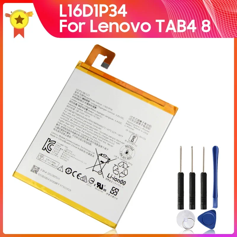 Сменная батарея L16D1P34 для Lenovo TAB4 8 TB-8504N/F Tablet PC TAB4 8 Plus 4,4 V аккумулятор 4850mAh WH
Сменная батарея L16D1P34 для Lenovo TAB4 8 TB-8504N/F Tablet PC TAB4 8 Plus 4,4 V аккумулятор 4850mAh WH