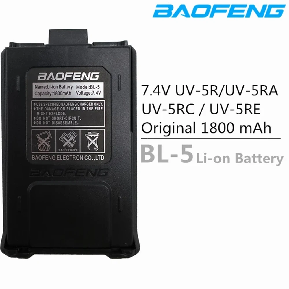 Original Baofeng UV-5R 1800mAh 7.4V Li-on Battery Two Way Radio Accessories Walkie Talkie Battery For UV5R UV5-RA UV-5RE
Original Baofeng UV-5R 1800mAh 7.4V Li-on Battery Two Way Radio Accessories Walkie Talkie Battery For UV5R UV5-RA UV-5RE