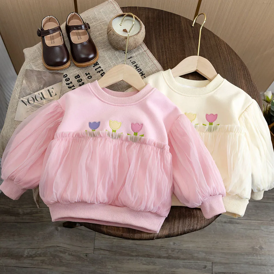 Korean Style Fashionable for Girls Mesh Sweatshirt with Floral Embroidery Comfortable and On Trend Top for the Spring and Autumn
Korean Style Fashionable for Girls Mesh Sweatshirt with Floral Embroidery Comfortable and On Trend Top for the Spring and Autumn