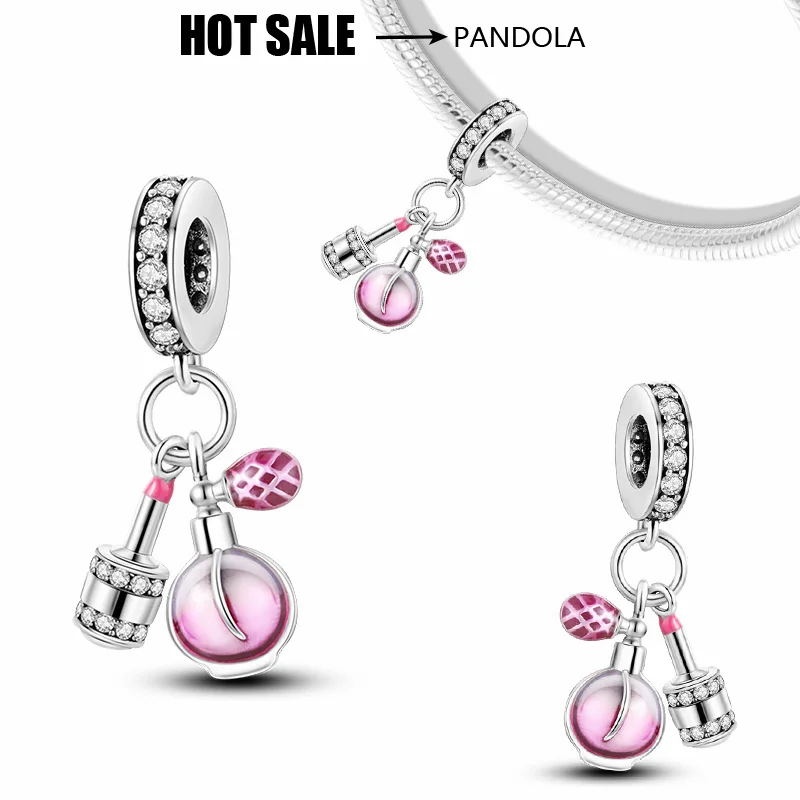 

Pendant suitable for original 925 sterling silver Pandora bracelet perfume lipstick pendant charm beads DIY exquisite production