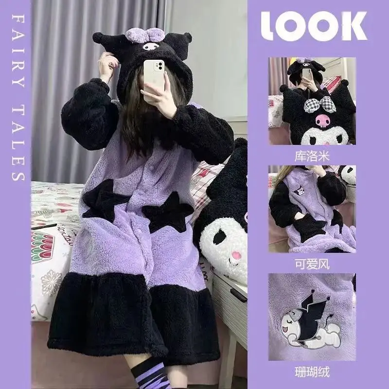 Пижама Sanrio Clow M из кораллового бархата, зимняя утепленная длинная Милая Ночная рубашка для общежития
Пижама Sanrio Clow M из кораллового бархата, зимняя утепленная длинная Милая Ночная рубашка для общежития