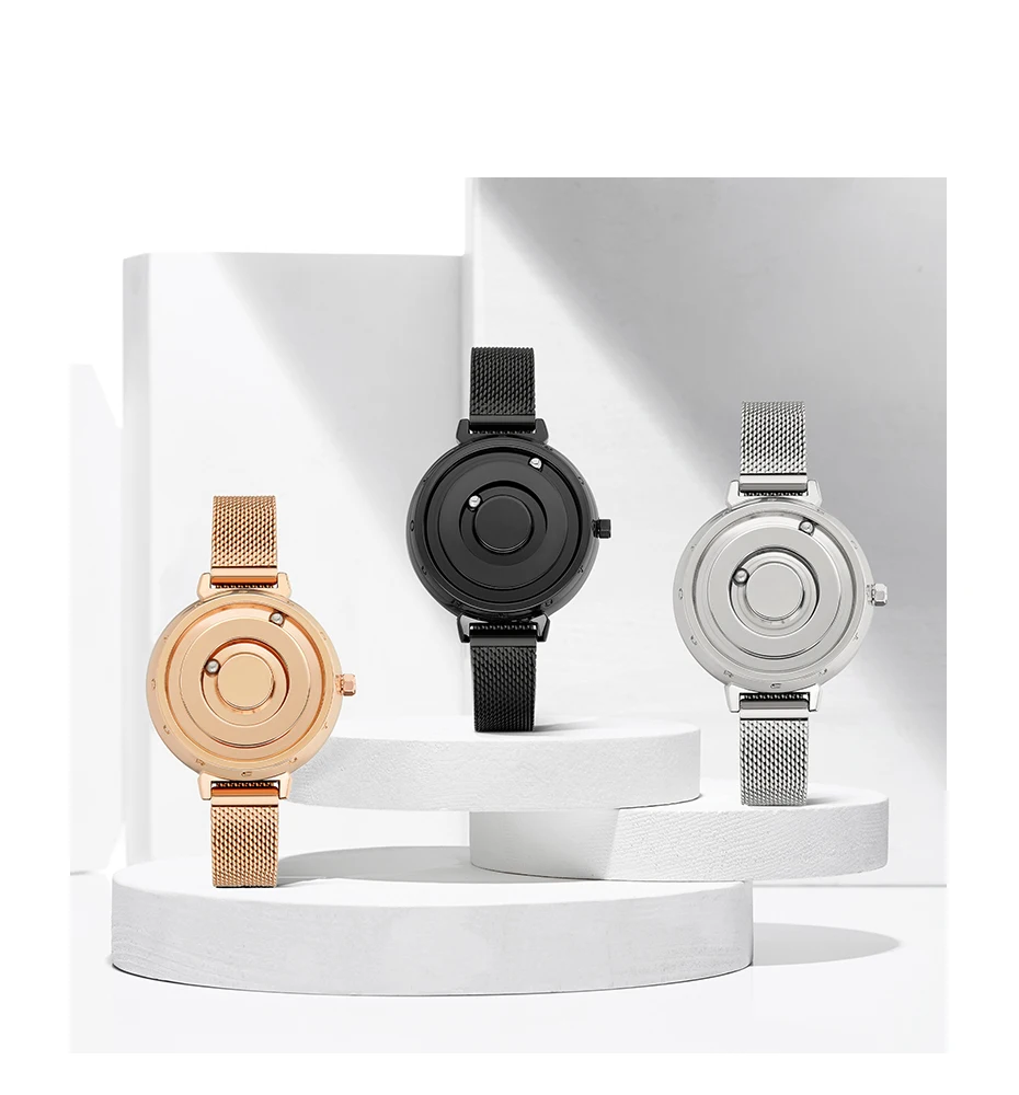 Eutour New Original Magnetic Rosegold Trend Women's Watch Female Student Quartz Minimalist Plant Fashion Stainless Steel Belt Eutour New Original Magnetic Rosegold Trend Women's Watch Female Student Quartz Minimalist Plant Fashion Stainless Steel Belt