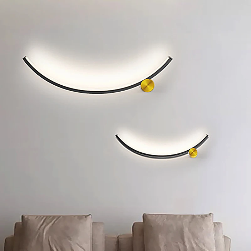 

Modern Line Wall Lamp Minimalist LED Walls Sconce Decor Lighting For Bedroom Living Room Bedside Hallway Stairway Fixture Lustre