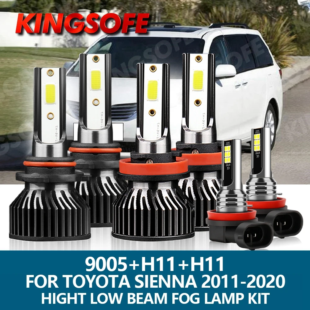 6Pcs LED Headlight H11 9005 HB3 Car Light 12000LM COB Chip Hight Low Beam Bulbs Fog Lamp Kit For Toyota Sienna 2011-2020
6Pcs LED Headlight H11 9005 HB3 Car Light 12000LM COB Chip Hight Low Beam Bulbs Fog Lamp Kit For Toyota Sienna 2011-2020