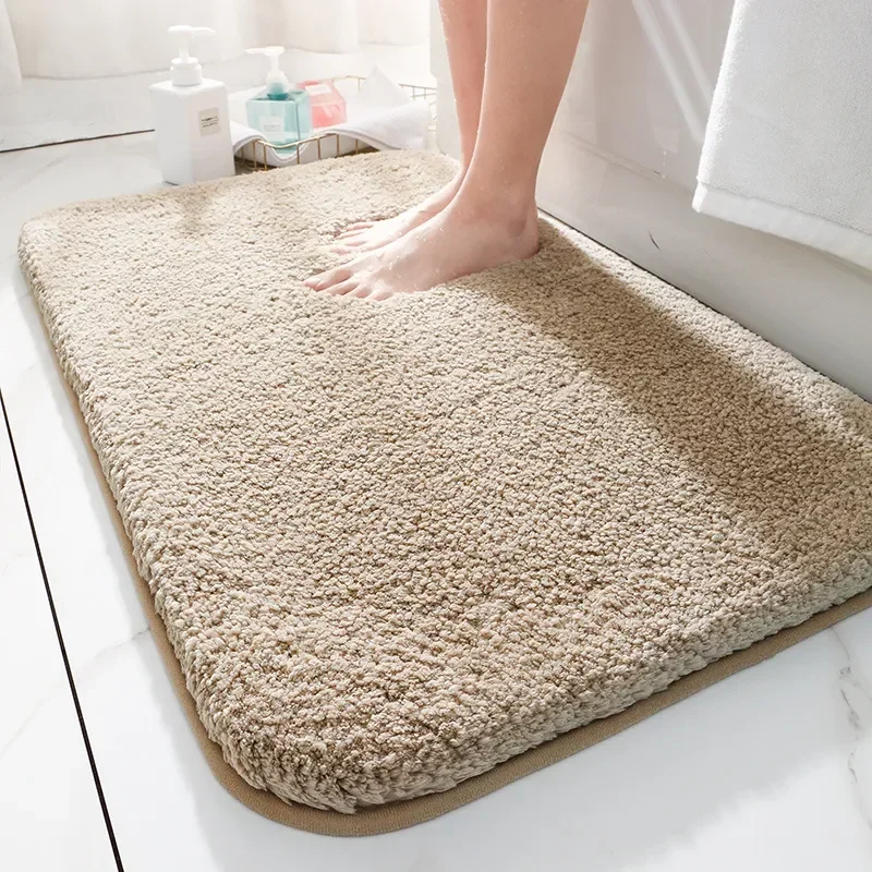 

Shower Comfortable And Room Fluff Fiber Carpet Soft Bathroom Mat Foot Thick Doormat Absorbent Super Non-slip Rug Mats Bath