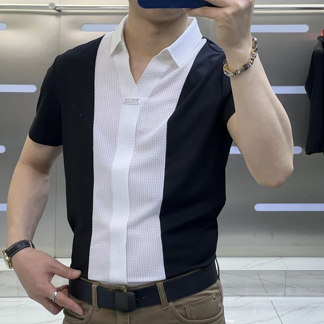 

Male Shirts Black Short Sleeve Business Men's Shirt Hipster New in Fashion Man 2024 Trendyol Elegant I Asia Tops Aesthetic Sale