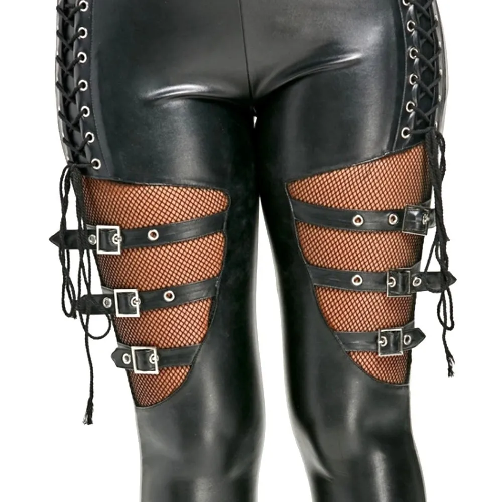 Women's Pants PU Leather Skinny Slim Trouser Gothic Punk Leggings Fishnet Hollow Out Trim Pants Woman Clothes Pencil Pants
Women's Pants PU Leather Skinny Slim Trouser Gothic Punk Leggings Fishnet Hollow Out Trim Pants Woman Clothes Pencil Pants