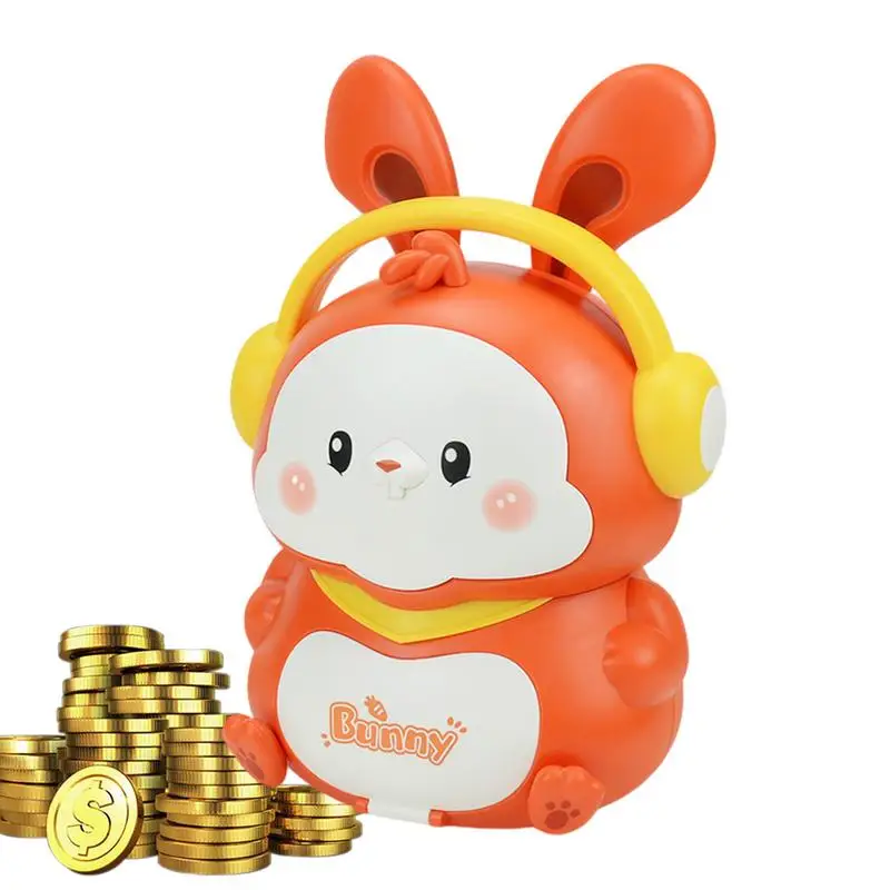 

Pig Bank Adorable Rabbit Shaped Password Unlocking Money Banks ATM Box Coin Bank Plays Children's Song Safe Money Saving Box For